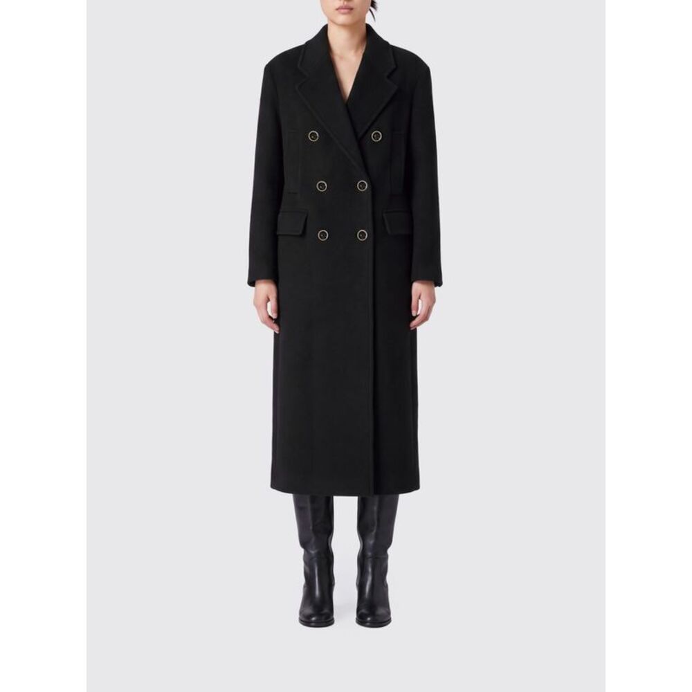 Pinko Women Pinko Double-Breasted Long Coat In Wool Blend With Classic Lapels